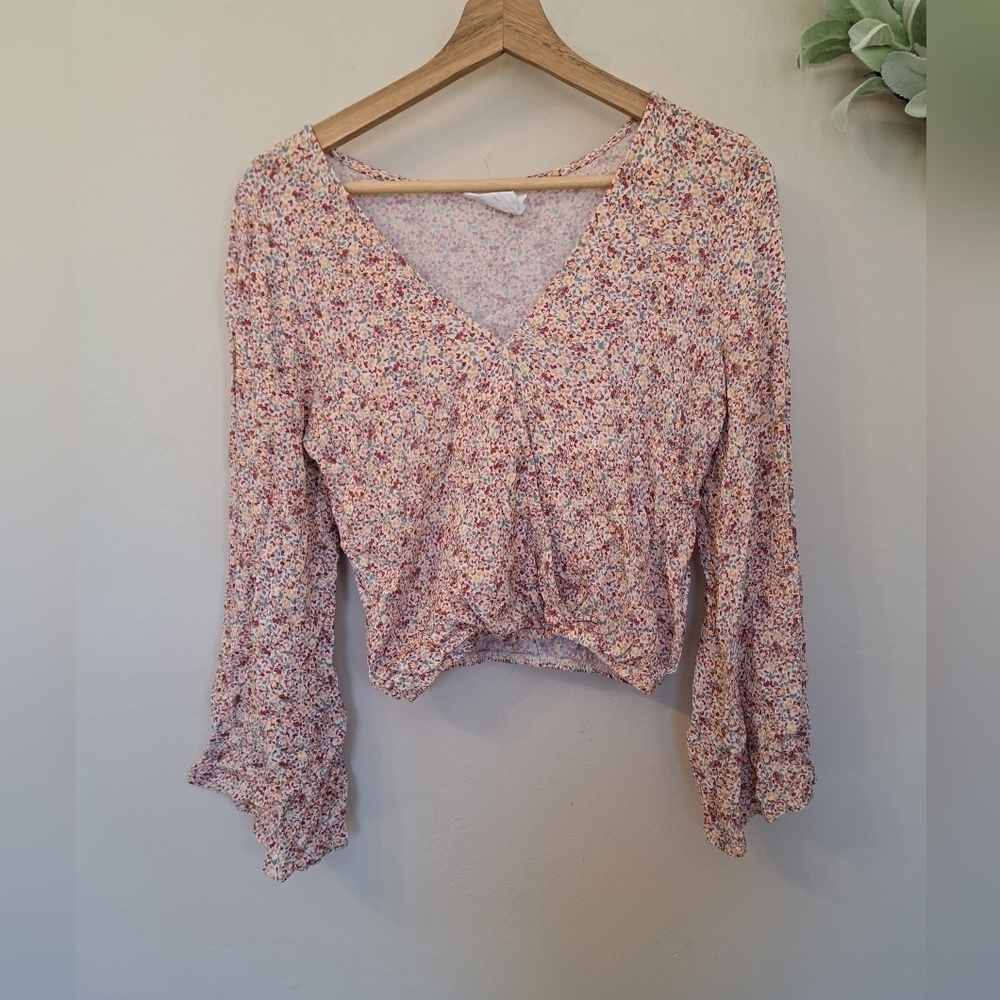 Sadie & Sage Floral Cropped Longsleeve Size XS